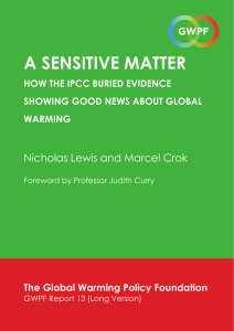 a sensitive matter - The Global Warming Policy Foundation