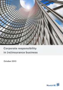 Corporate responsibility in (re)insurance business
