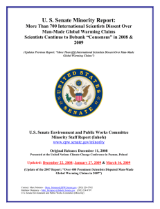 U. S. Senate Minority Report: