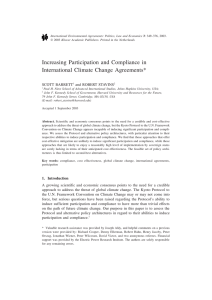 Increasing Participation and Compliance in International Climate Change Agreements* SCOTT BARRETT