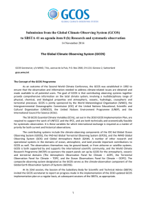 Submission from the Global Climate Observing System (GCOS)