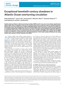 Exceptional twentieth-century slowdown in Atlantic Ocean