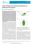 Trade-off between intensity and frequency of global tropical cyclones