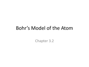 3.2 Bohr`s Model of the Atom