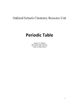 Periodic Table  Oakland Schools Chemistry Resource Unit  Andrew D. Hulbert