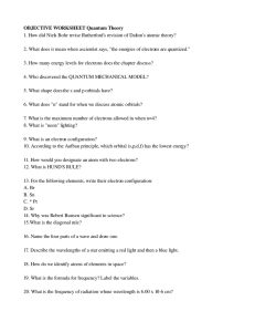 OBJECTIVE WORKSHEET Quantum Theory 1. How did