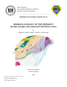 bedrock geology of the piedmont of delaware and adjacent