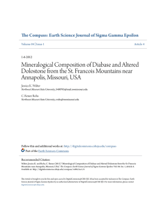 Mineralogical Composition of Diabase and Altered Dolostone from