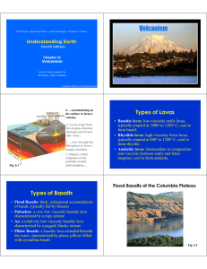 Types of Lavas Types of Basalts