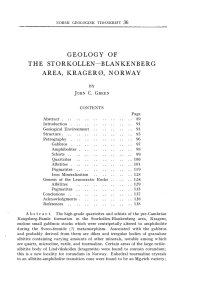 geology of the storkollen  blankenberg area, kragerø, norway