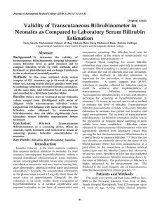 Validity of Transcutaneous Bilirubinometer in Neonates as