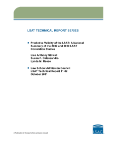 LSAT TECHNICAL REPORT SERIES - Law School Admission Council