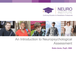An Introduction to Neuropsychological Assessment