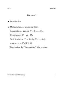 Lecture 1 • , X , ..., X