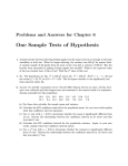 One Sample Tests of Hypothesis Problems and Answers for Chapter 6