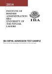 2014 IBA MPHIL ADMISSION TEST-SAMPLE Institute of