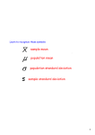 s sample mean population mean population standard deviation