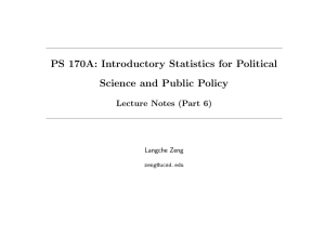 PS 170A: Introductory Statistics for Political Science and Public Policy
