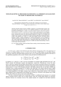 nonlinear optical processes manifesting as anderson localization of