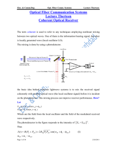 fiber lec 13 optical coherent receiver