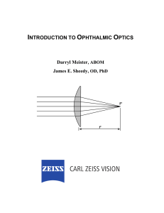 Introduction to Ophthalmic Optics Workbook