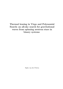 Thermal lensing in Virgo and Polynomial Search: an all-sky