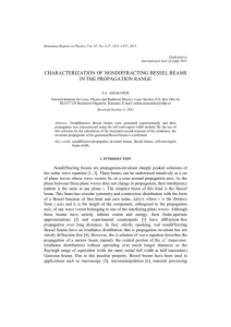 characterization of nondiffracting bessel beams in the propagation