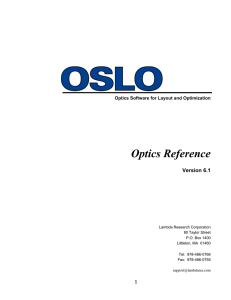 the OSLO Optics Reference Manual Now