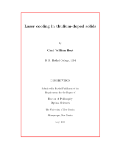 Laser cooling in thulium-doped solids