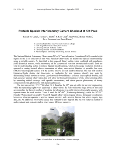 Portable Speckle Interferometry Camera Checkout at Kitt Peak