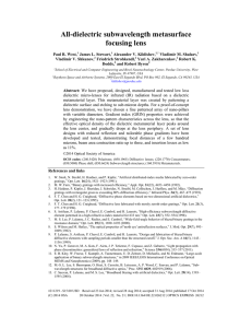 All-dielectric subwavelength metasurface focusing lens