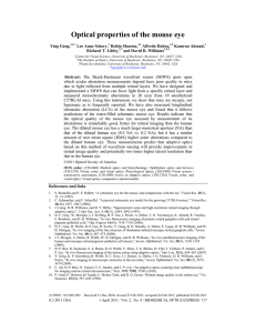 Optical properties of the mouse eye