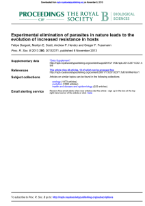 evolution of increased resistance in hosts Experimental