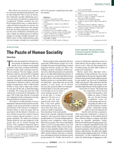 The Puzzle of Human Sociality