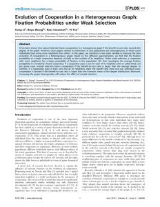 Evolution of Cooperation in a Heterogeneous Graph: Fixation