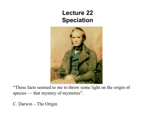 Lecture 22 Speciation