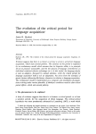 The evolution of the critical period for language acquisition:`