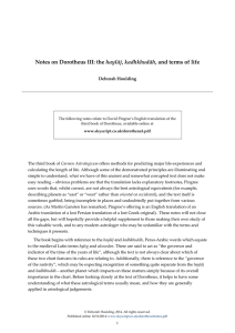 Notes on Dorotheus III: the haylāj, kadhkhudāh, and