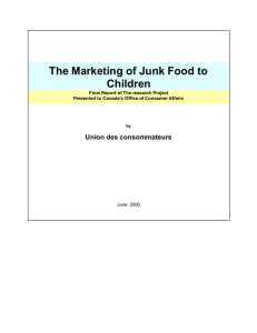 The Marketing of Junk Food to Children