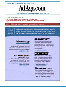 Full 12-page, 2003 Marketing 50 Report