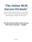 The Online MLM Success Formula