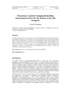 Waterstone`s and the Changing Bookselling Environment in the UK