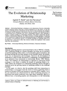 The Evolution of Relationship Marketing