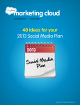 40 Ideas for your  2013 Social Media Plan 2013