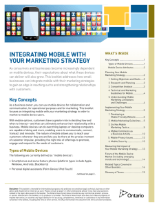 INTEGRATING MOBILE WITH YOUR MARKETING STRATEGY WHAT’S INSIDE