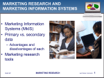 MARKETING RESEARCH AND MARKETING INFORMATION SYSTEMS • Marketing Information Systems (MkIS)
