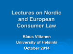Consumer Law Especially from the viewpoint of
