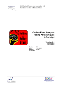 On-line Error Analysis Using AI techniques A first sight