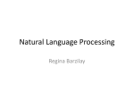 Natural Language Processing Regina Barzilay