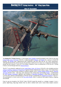 Boeing B-17 Flying Fortress 98” Wing Span Plan.